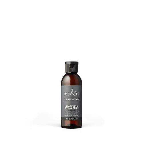 Viser svart flaske med Clarifying Facial Tonic fra Sukin