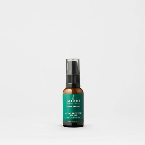 Viser pumpeflaske med Facial Recovery Serum fra Sukin